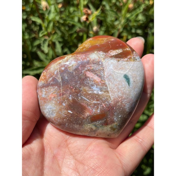Unique Ocean Jasper Heart | Pastel Ocean Jasper - Picture 3 of 5